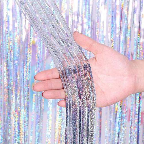 2M Metallic Foil Tinsel Fringe Curtain 2022 Merry Christmas Eve Party Decorations for Home Ornaments Happy New Year 2023 Xmas
