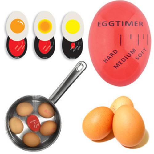 1/2pcs Egg Timer Kitchen Electronics Gadget Color Changing Yummy Soft Hard Boiled Eggs Cooking Eco-Friendly Resin Red Timer Tool