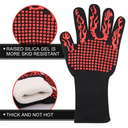 1pc Multifunctional Heat Resistant Glove For Baking BBQ Potholders Kitchen Gloves Oven Mitts Silicone Gloves Grill Guantes Horno