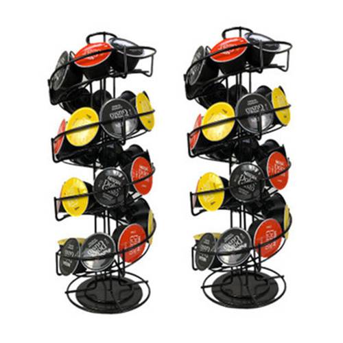 18-24-30 Capsules Black /Stainless Color Coffee Pod Holder Dispensing Tower Stand Fits Dolce Gusto Capsule Storage Shelf Holder