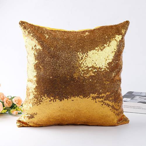 Christmas Sequin Cushion Pillow Cover Pillowcases Square Thanksgiving Day Bar Party Home Decoration Gift 18”x18” 45cm X