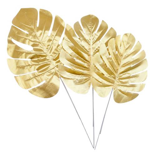 5/10pcs Gold Artificial Turtle Leaves Scattered Tail Leaf for Wedding Festival Decoration Home Garden Fake Palm Leaf Supplies 85