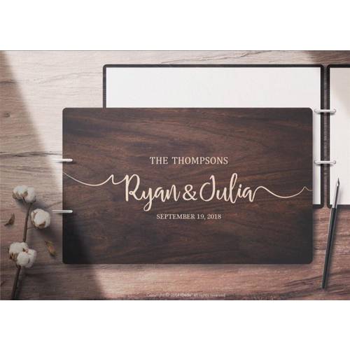 Personalized A4 Wedding Guest Book Rustic Wedding Guestbook Wood Guest Book Engagement Anniversary Gift Wedding Sign Book