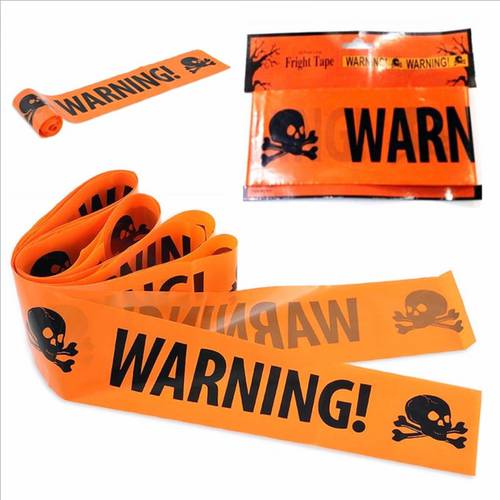 NEW 1PC Halloween Props Window Prop Warning line Plastic Skull Head Warning Tape Signs Halloween Decoration Witch Balloons lot