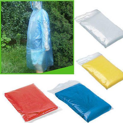 20Pcs Protective Raincoat Disposable Adult Emergency Dustproof Anti-Splashing Rain Coat Poncho Outdoor Hood Rainwear