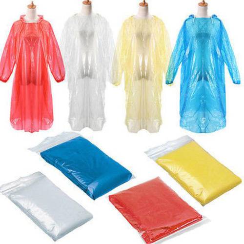 Disposable Raincoat Adult Emergency Waterproof Hood Poncho Travel Hiking Camping Rain Coat Unisex Rainwear Unisex 20Jan3