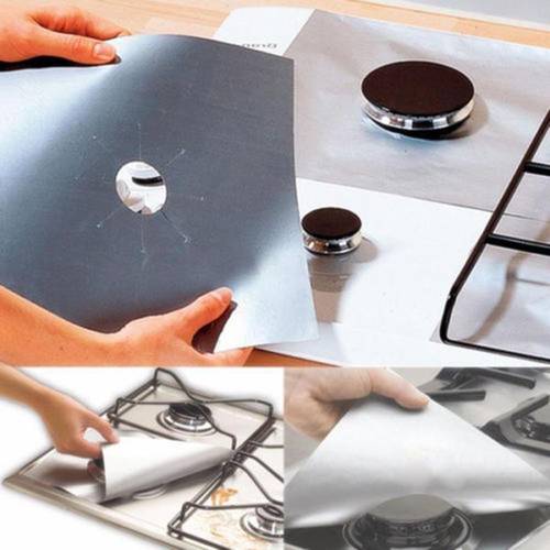27*27cm Reusable coated cloth Anti Dust Gas Stove Anti Oil Gas Stove Protectors Cover Fire Protection Mat for kitchen