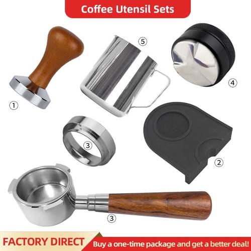 Coffee Utensil Sets Coffee Bottomless Portafilter For Delonghi Filter 51MM Stainless Steel Replacement Filter Basket Coffee Acc