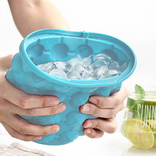 Silicone Ice Maker Fast Cold Ice Bucket Portable Bucket Wine Ice Cooler Beer Cabinet Space Saving Kitchen Tools Whiskey Freeze