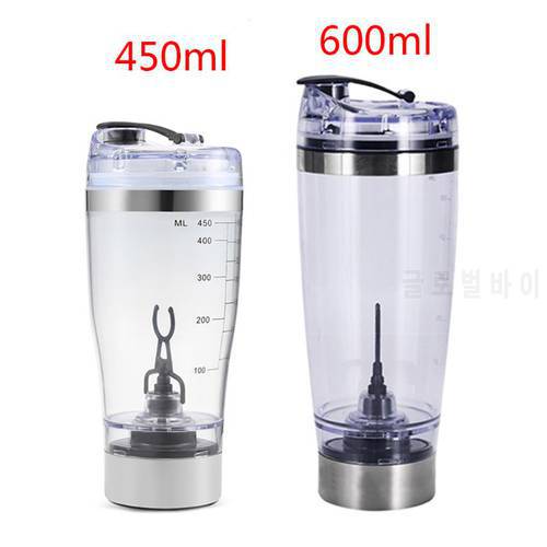 450ml/600ml Outdoor Portable Electric Protein Powder Mixing Cup Battery Powered Automatic Shaker Bottle Stirring Mixer Ship