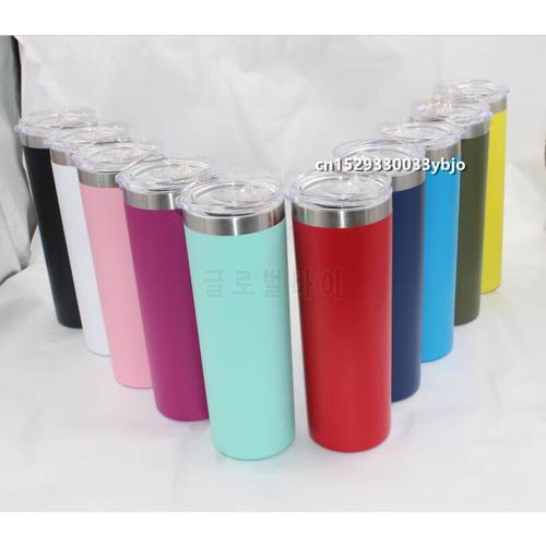 20pcs 20oz 30oz Skinny Tumbler Double Wall Stainless Steel Vacuum Tumbler Vacuum Insulated Straight Cups Flask Beer Coffee Mugs