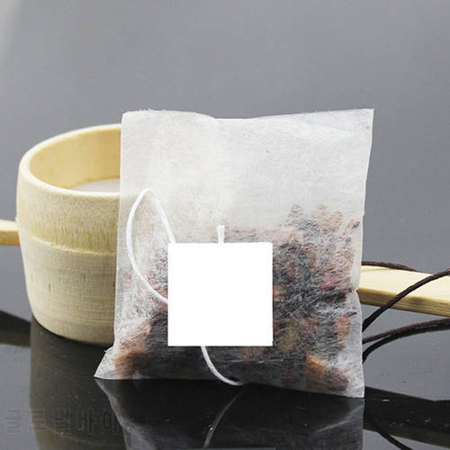 100pcs/lot Disposable Heat Seal Filter Tea Bag Corn Fiber White tag Teabag