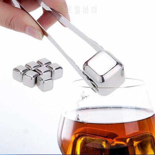 304 Stainless Steel Ice Cubes Reusable Metal Beer Cooler Wine Whiskey Stones Chiller Ice Stone For Vodka Champagne Wort Bar