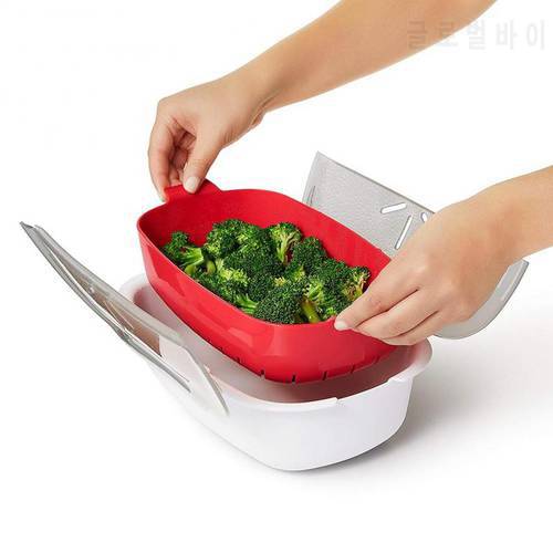 1 Pcs Microwave Steamer Basket Safe Non-toxic Fish Food Microwave Oven Steamer Steaming Dish Kitchen Tool TSLM1
