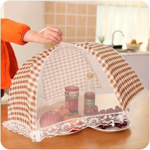 1pcs Large Pop-Up Mesh Screen Protect Food Cover Tent Dome Net Umbrella Picnic Kitchen Folded Mesh Anti Fly Mosquito Umbrella