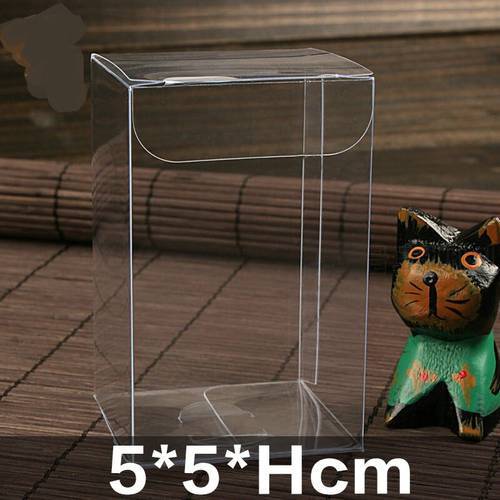 5*5*H CM Transparent Waterproof Clear PVC Boxes Packaging Plastic Candy Box Storage Event&Party Supplies Wedding Gift Boxes