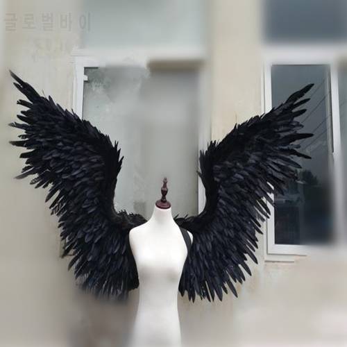 Black White Cosplay Angel Wings Catwalk Show Props Festival Angel Feather Window Underwear
