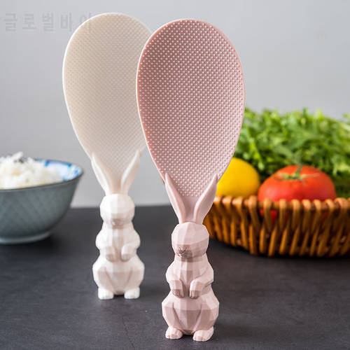 Wheat Straw Rabbit Spoon Can Stand Up Rabbit Rice Shovel Rice Cooker Rice Spoon Creative Non-stick Rice Cartoon Rice Spoon