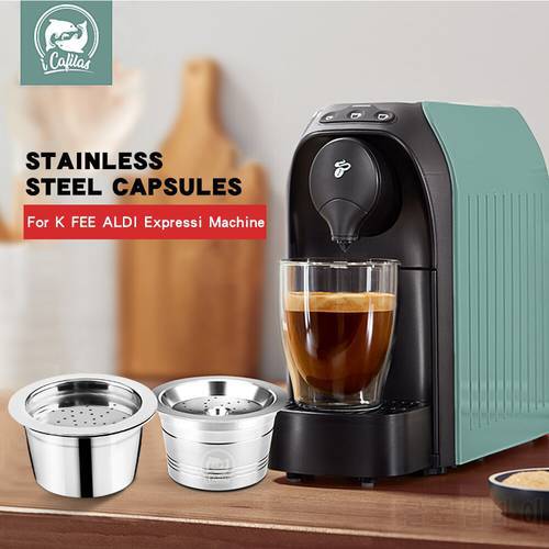 Refilable ECO-Friendly STAINLESS STEE K Fee& Tchibo Cafissimo ALDI Expressi Reusable Coffee Capsule Fit Tchibo Machine