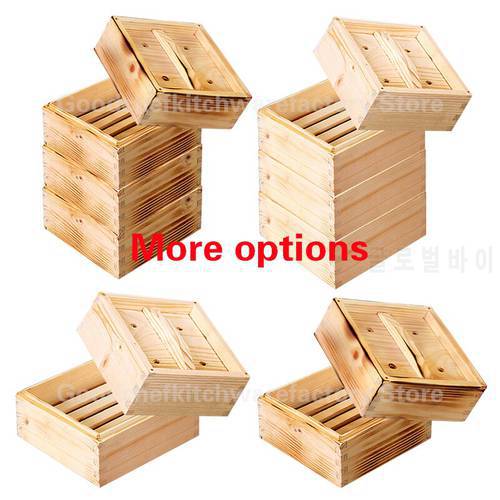 One cover and many cages Cover Cooking Wood Steamer Fish Rice Vegetable Snack Basket Set Kitchen Cooking Tools cookware steamer