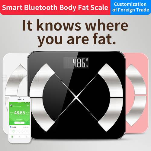 Bluetooth scales floor Body Weight Bathroom Scale Smart Backlit Display Scale Body Weight Body Fat Water Muscle Mass BMI Scale