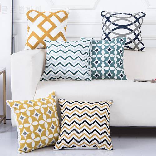 Embroidered 100% Cotton Luxury Sofa Decorative Throw Pillows include core 45*45cm Bed back cushion cover with inner throwpillows