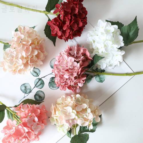 Multicolor Artificial Flower Hydrangea Branch Wedding Decoration Home Autumn Silk Plastic Flower High Quality DIY