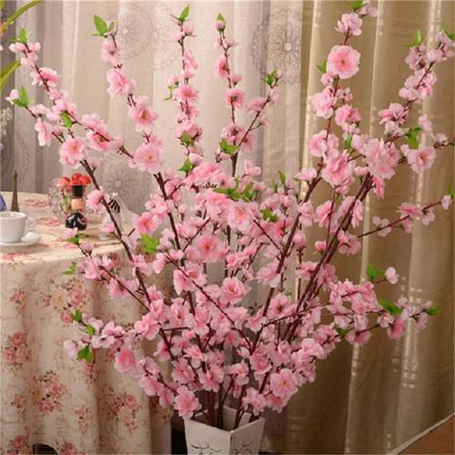 65CM Artificial Cherry Spring Plum Peach Blossom Branch Silk Flower Tree Decor wedding party Home decoration