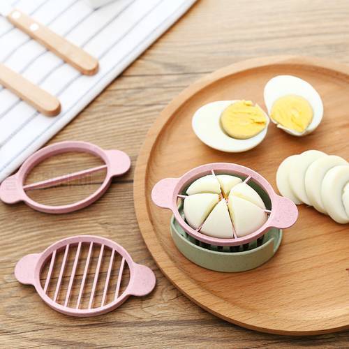 Multifunction Practical Cut Egg Slicer Wheat Straw Egg Cutters Triple Multi - Functional Dividers Fancy Egg Cutter Kitchen Tools