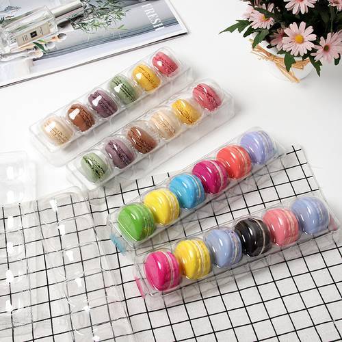 20Pieces Macaron Box Clear Plastic PVC Macaron Box for 6 Macarons Party Supplies Bomboniere Favors Party Supplies Box Containers