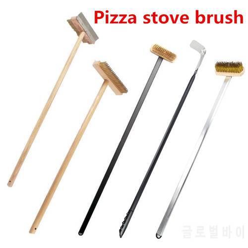 long handle Oven clean brush Baking pizza oven tool long handle brush copper wire brush pizza peel shovel baking accessories