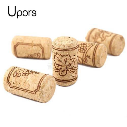 UPORS 15Pcs Natural Wood Wine Cork Wine Bottle Stopper Wooden Cap Corks Straight Corks Premium Red Wine Plug