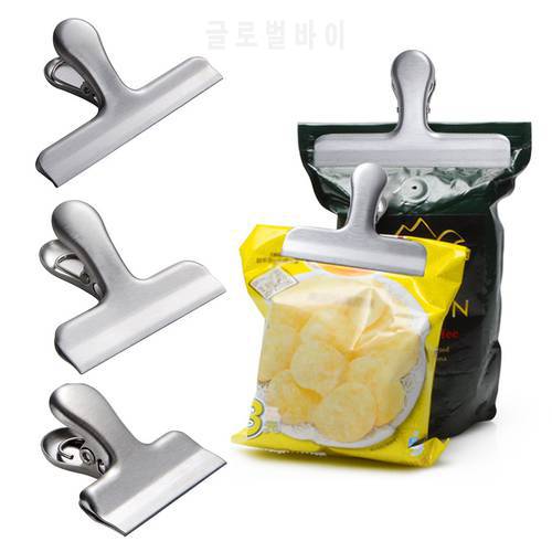 30 Stainless Steel Chip Bag For Air Tight Seal Grip Food Sealing Clamp Powder Food Package Bag Clip 2/3/4 Inch Width Durable