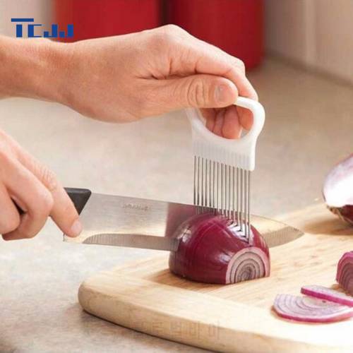 Onion SlicerKitchen Cut Onion Holder Fork Tomato Vegetable Slicer Cutting Aid Guide Holder Fruit Cutter Cooking Accessories