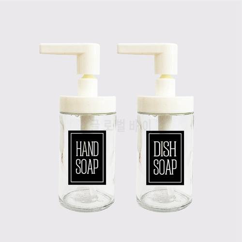 Vinyl Hand Soap Label Sticker For Dispenser Bottle Decor , Art Design Removable Dish Soap Label Decals Glass Bottle Sign Decor