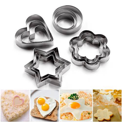DIY Kitchen Useful 12Pcs/Set Stainless Steel Cookie Biscuit Fondant Cake Paste Mould Cutter Decor Tool