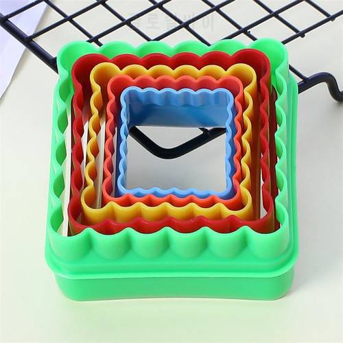 1 Set Square Shape Cookie Cutter Geometric Cake Mold Biscuit Fondant Stamping DIY Cake Kitchen Cooking Tools 5 size