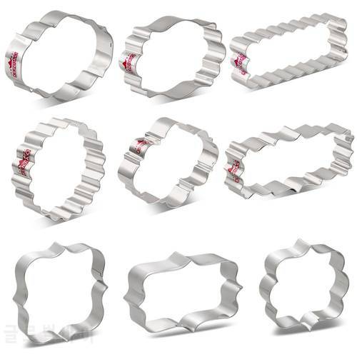 KENIAO Plaque Cookie Cutter Various Frame Biscuit Fondant Bread Sandwich Mold Stainless Steel Moulds Large Size Cutters Bakeware