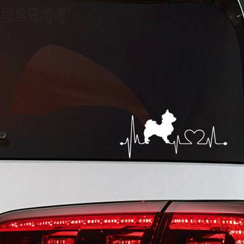 Chihuahua Sticker Heartbeat Dog Car Sticker Heart Beat Dog Wall Tattoo Car Decor Size 18x8cm