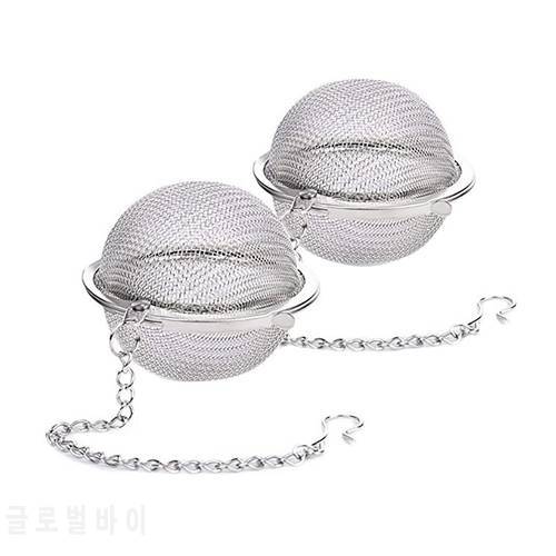 2pcs Stainless Steel Tea Ball Loose Leaf Tea Strainer Infusers 2.3 inch Extra Fine Mesh Tea Interval Diffuser