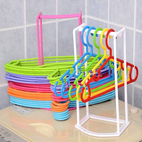 Creative Plastic Clothes Hangers Save Space Finishing Frame Hanger Companion Rack Adult And Children Hanger 4 Colors