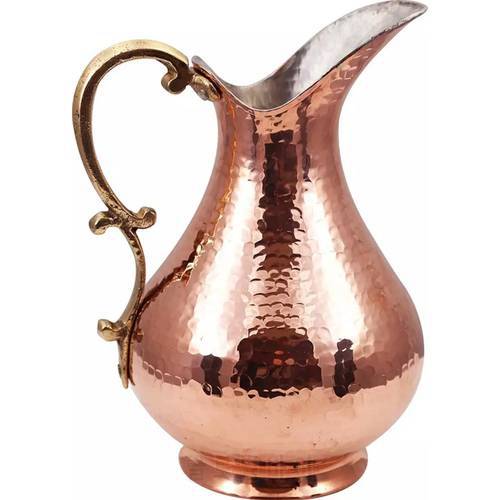 2 liters Large Jug hand hammered copper Turk water pitcher pure copper pitcher made in turkey - 1 piece jug