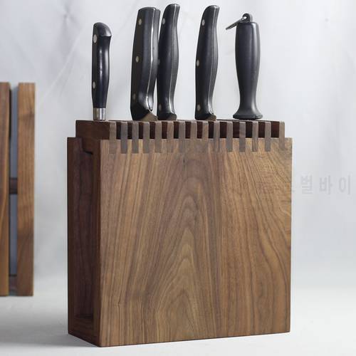 Kitchen Knife Block(black walnut Wood),Knife Holder,Knife Organizer Block,Knife Dock,Cutlery Storage Rack, Scissor Holder