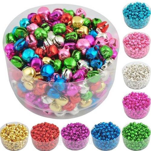 500pcs Color Bell Decoration 6-12MM Mixed Color Metal Bell Christmas Party DIY Jewelry Accessories