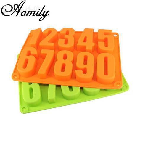 Aomily 0-9 Number Silicone Mold Cake Molds Fondant Molds Sugar Craft Chocolate Moulds Tools Cake Decorating Tools Bakeware