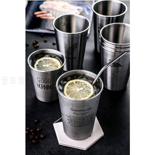 NorthernEurope Ins Industry Style 304 Stainless Steel Spray Paint Beer Cup Cold Water Drinks Cup Household Office Use Gargle Cup