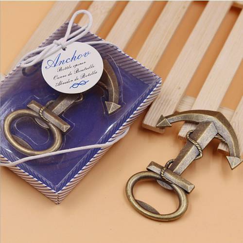 New Creative Vintage Anchor Shaped Beer Bottle Opener Wedding Birthday Gifts 20Pcs/Lot