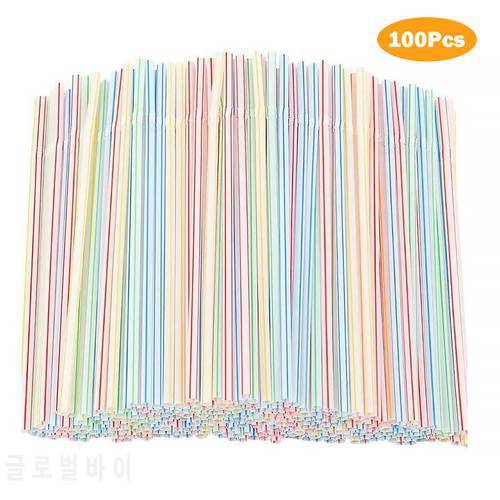 1000/600/300/200pcs Plastic Drinking Straws 8 Inches Long Multi-Colored Striped Bedable Disposable Straws Multi Colored Straw