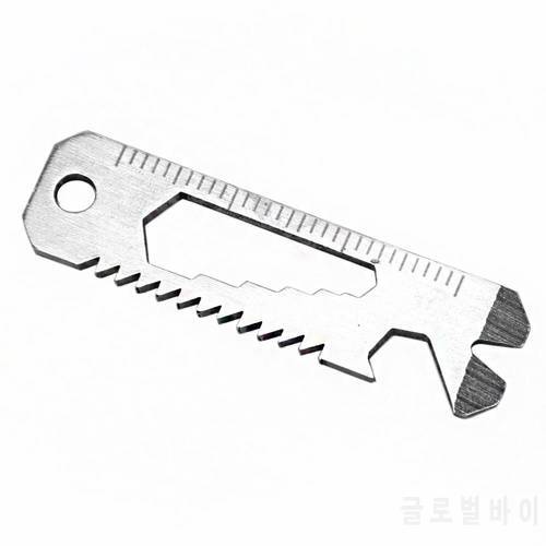 6 in 1 EDC Pocket Survival Tool Camping Screwdriver Bottle Opener Ruler Saw Keychain Outdoor Tools Hiking Fishing Kichen Tool