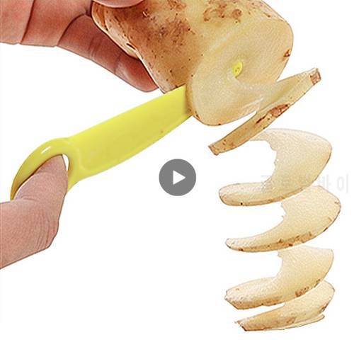 1PC Potato Spiral Slicer Blade Hand Slicer Cutter Cucumber Carrot Vegetables Spiral Knife Kitchen Accessories Tools Random Color